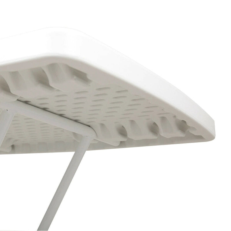 Tavolo Pieghevole 30x20 Pollici Sollevabile da Picnic Campeggio Pranzo Rettangolare Bianco