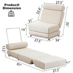 Poltrona Letto Singolo Pieghevole con Cuscino