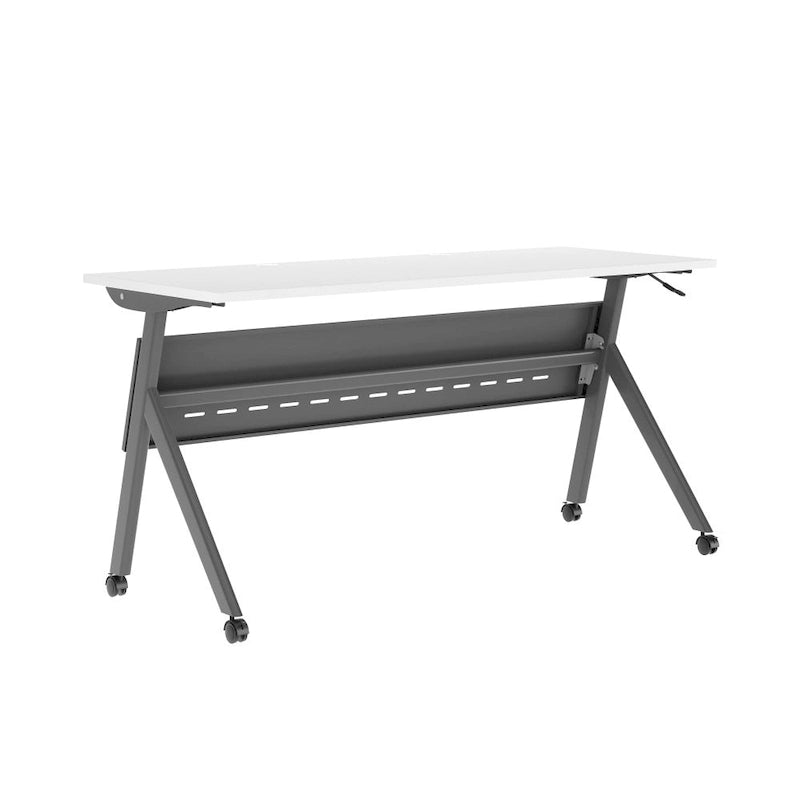 Tavolo da formazione con ribaltamento commerciale a incastro con struttura in acciaio e gambe a Y - 23.5L x 60P x 30H