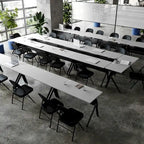 Tavolo da formazione con ribaltamento commerciale a incastro con struttura in acciaio e gambe a Y - 23.5L x 60P x 30H