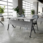 Tavolo da formazione con ribaltamento commerciale a incastro con struttura in acciaio e gambe a Y - 23.5L x 60P x 30H