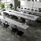 Tavolo da formazione con ribaltamento commerciale a incastro con struttura in acciaio e gambe a Y - 23.5L x 60P x 30H