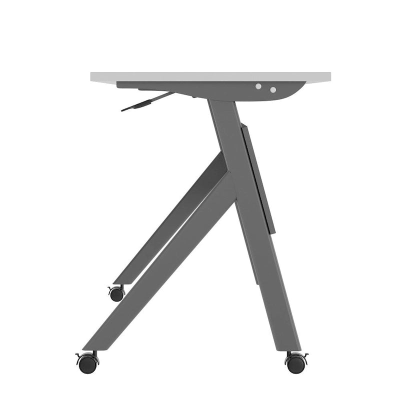Tavolo da formazione con ribaltamento commerciale a incastro con struttura in acciaio e gambe a Y - 23.5L x 60P x 30H