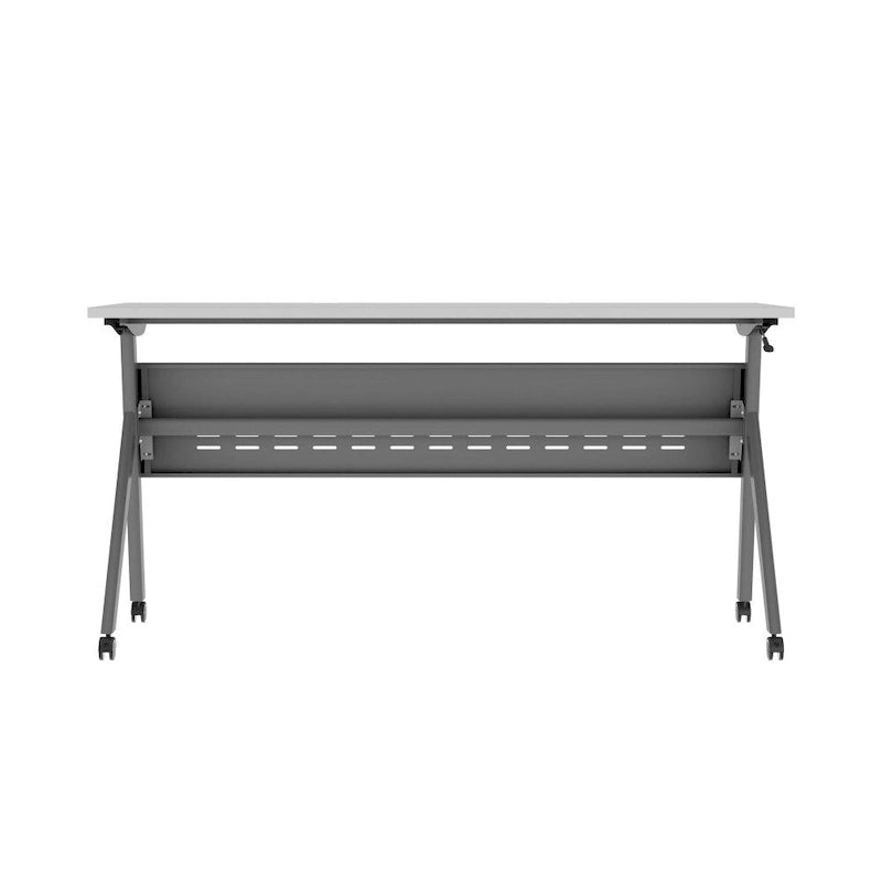 Tavolo da formazione con ribaltamento commerciale a incastro con struttura in acciaio e gambe a Y - 23.5L x 60P x 30H
