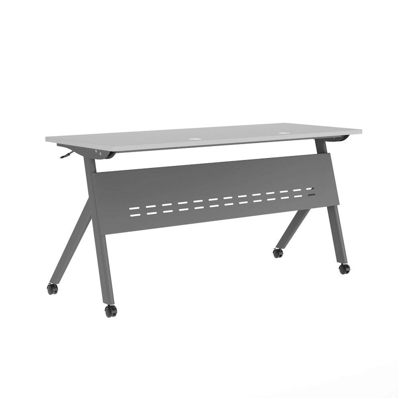 Tavolo da formazione con ribaltamento commerciale a incastro con struttura in acciaio e gambe a Y - 23.5L x 60P x 30H