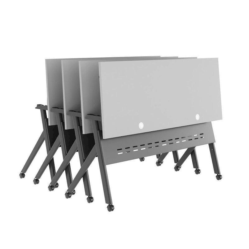 Tavolo da formazione con ribaltamento commerciale a incastro con struttura in acciaio e gambe a Y - 23.5L x 60P x 30H
