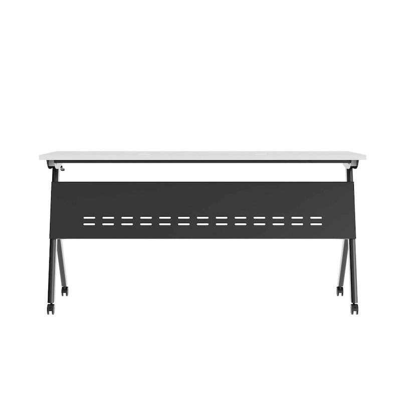Tavolo da formazione con ribaltamento commerciale a incastro con struttura in acciaio e gambe a Y - 23.5L x 60P x 30H