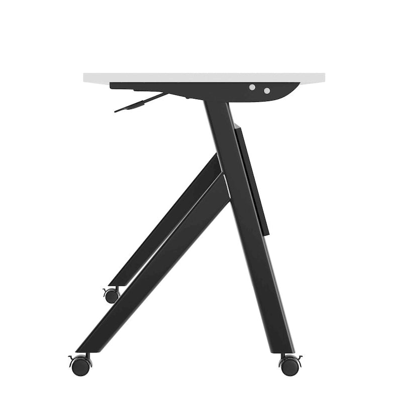 Tavolo da formazione con ribaltamento commerciale a incastro con struttura in acciaio e gambe a Y - 23.5L x 60P x 30H