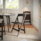 Sedia Pieghevole Portatile da Pranzo in Legno Massello di Qualità Commerciale - 44,5 L x 45,7 P x 79,4 H cm