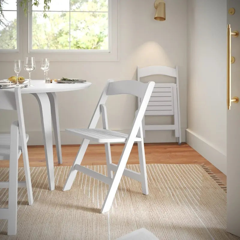 Sedia Pieghevole Portatile da Pranzo in Legno Massello di Qualità Commerciale - 44,5 L x 45,7 P x 79,4 H cm