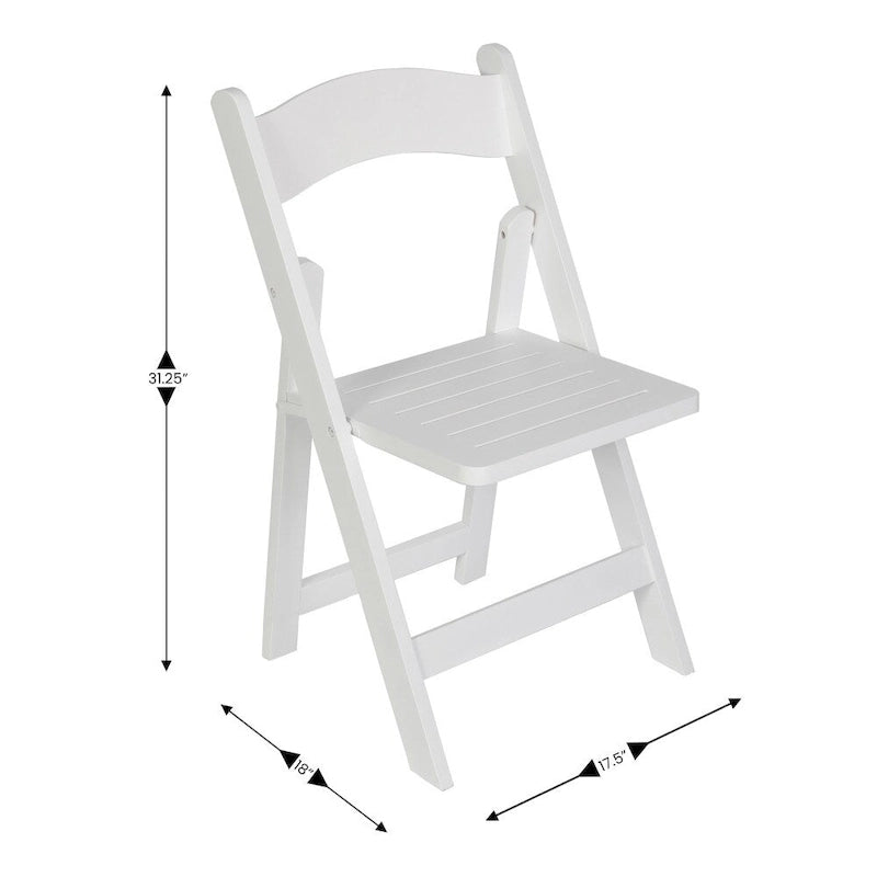 Sedia Pieghevole Portatile da Pranzo in Legno Massello di Qualità Commerciale - 44,5 L x 45,7 P x 79,4 H cm