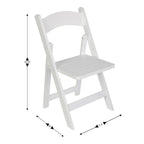 Sedia Pieghevole Portatile da Pranzo in Legno Massello di Qualità Commerciale - 44,5 L x 45,7 P x 79,4 H cm